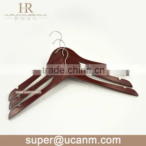 HRW-3010M Walnut Finish Cheep Wooden Clothes Coat Hanger thumbnail-3