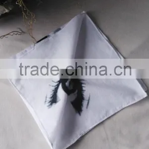 100% Cotton Water Print Touch Soft White Handkerchiefs thumbnail-3
