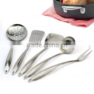 5-Piece Stainless Steel Kitchen Cooking Utensils With Hollow Handle thumbnail-1