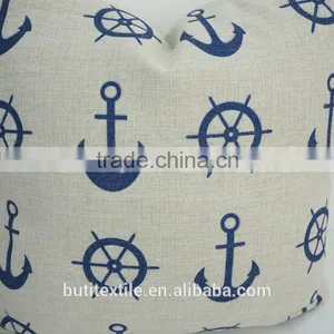 Square Car Throw Pillows Home Decorative Pillow Covers Plain Linen/ Cotton Anchor thumbnail-4