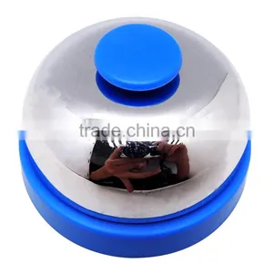 Table Call Bell in Silver Plated Cover With Colorful Painted Plastic Base thumbnail-4