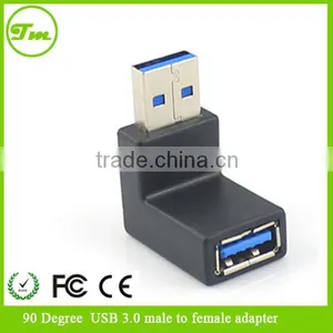 USB 3.0 Vertical 90 Degrees Angle Male to Female Cable Adapter Connector thumbnail-1