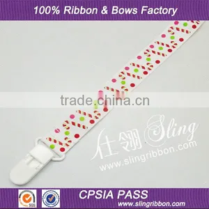 Wholesale Printed Ribbon Baby Clips for Pacifier thumbnail-1