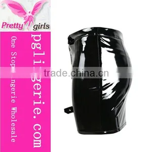 2016 New Fashion Women Black Mini Skirt Leather Pencil Skirt Short PU Skirts Zipper Front thumbnail-4