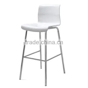 Hot Sale Contemporary Popular Style White Color Bar Stools Chair With Back thumbnail-2