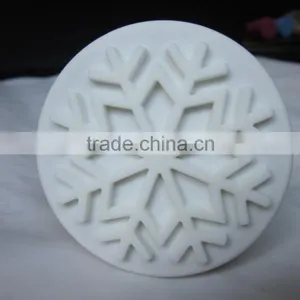Fancy White Snowflake Design Wooden Handle Silicone Cookie Press Stamp thumbnail-5