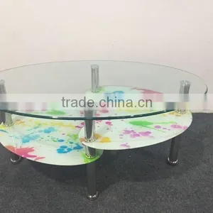 Morden New Design Oval Glass Coffee Table thumbnail-1