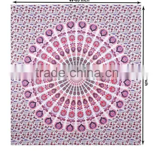 Wall Hanging Hippie Mandala Tapestry Fabric Handmade Printed Tapestry Manufacturer In India thumbnail-4