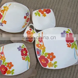 20pieces Square Dinnerware Set , Christmas Porcelain Dinnerware Set , Christmas Dinnerware Ceramic Set thumbnail-2