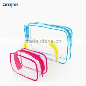 Clear Rectangle Pvc Zipper Waterproof Travel Bag Set thumbnail-1