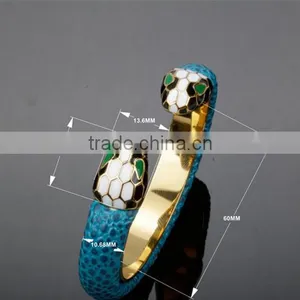 2016 Fashionable Stainless Steel Gold Plated Snake Bangle Jewelry Europe Brand Leather Bracelet thumbnail-2