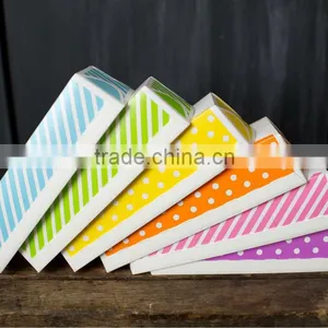 Disposable Paper Loaf Pans Large Striped Rectangular Paper Loaf Baking Pans Baking Containers Cake Cup 7.1" L x 2.5" W x 1.8"H thumbnail-3