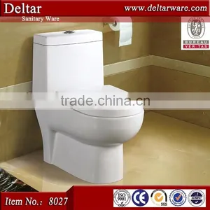 Building Material Toilet, One Piece Saso Toilet, Construction Commercial Toilet for Sale thumbnail-1