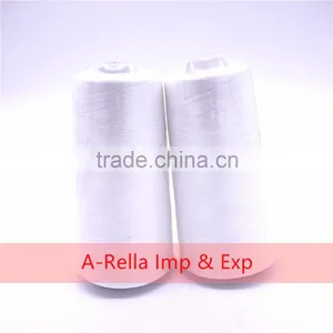 100% Spun Polyester Sewing Thread 3000y/cone 87g 40s/2 White and Raw White thumbnail-4