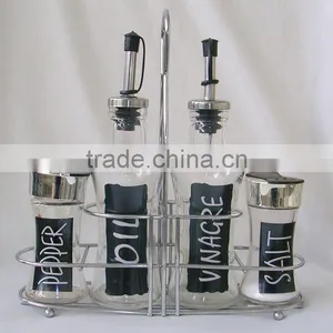 Glass Spice Jar Set With Metal Rack thumbnail-1