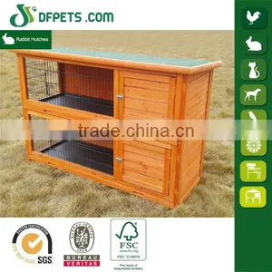 2 Layers Wooden Rabbit Hutch With Double Tray thumbnail-1