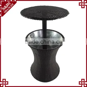 Outdoor Waterproof Mutifunction Rattan Ice Bucket Table thumbnail-1