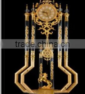 Magnificent French Louis XV Style Palace Standing Clock, Dore Bronze Antique Standing Clock thumbnail-1