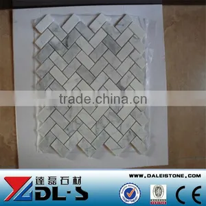 Bianco Carrara White Marble Mosaic Tile 12x12 Fine Basket Weave thumbnail-1