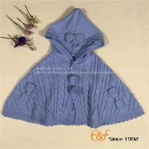 Plain Color Lovely A Shape Hooded Sweater Cardigan Poncho thumbnail-1