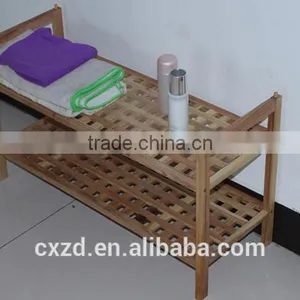 Modern Style Simple Design Two-tier Walnut Shoe Rack thumbnail-2