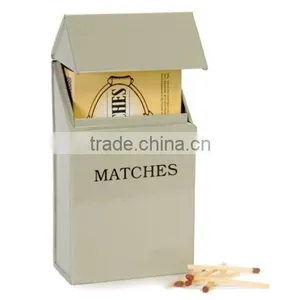 Middle Size Cream Powder Coated Metal Small Matches Box thumbnail-1