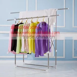 Double-pole Stainless Steel Cloth Rack for Drying Clothes thumbnail-1