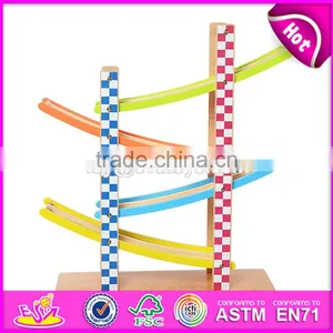 2017 New Design 4 Levels Funny Kids Wooden Race Track Toy W04E053 thumbnail-3