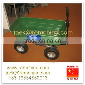 Heavy Duty Outdoor Green Garden Cart Truck Dumper 4 Wheel Plastic Tray thumbnail-5