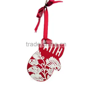 Wood Glove Shape Belive Printed Christmas Decoration Plaque thumbnail-1