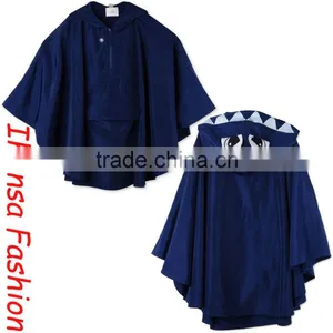 Blue Froggie Raincoat Cape With Monster Printed Hood Kid Wear Child Clothing HSC5940 thumbnail-1