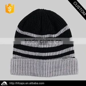 Custom Plain Knitted Beanie China Wholesale / Knitted Beanie With a Woven Label thumbnail-1