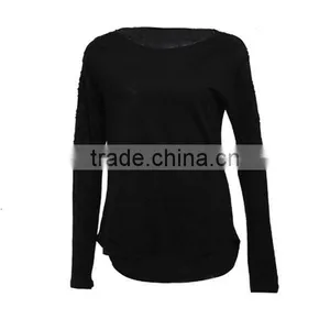 New Design Fashion Cotton Knitting Cotton Long Sleeves Fabric Combination Direct Manufacturer High Quality Skirt Matching Blouse thumbnail-3