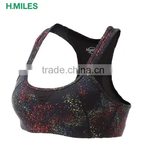 Sexy Plain Ladies High Resilience Padded Fitness Sports Bra for Women thumbnail-1