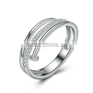 Ally Express Cheap Wholesale High-end S925 Silver Jewelry AAA+ Zirconia Adjustable Finger Nail Ring thumbnail-1