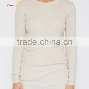 White Women Round Neck Cashmere Pullover Sweater thumbnail-1
