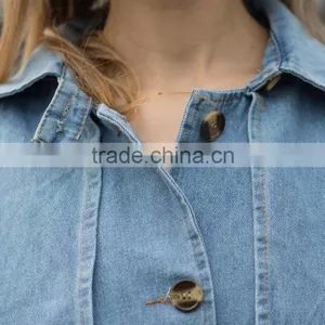 Demin Coat Jacket for Women Fashion Design for Ladies Women's Washed Jean Jacket for Young Ladies thumbnail-4