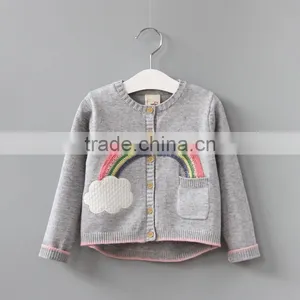 S17699A Children Sweaters Rainbow Pattern Girls Clothes Kids Sweaters thumbnail-1