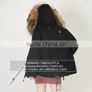 Myfur Customized China Top Quality Genuine Fur Parka Coat Wholesale thumbnail-6
