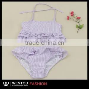 Latest Wholesale Cute Girls Seersucker Swimsuit thumbnail-2