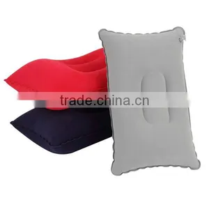 1pc Outdoor Portable Folding Air Inflatable Pillow Double Sided Flocking Cushion for Travel Plane Hotel Hot Worldwide thumbnail-2
