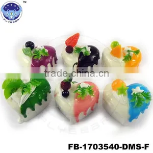 Food Model, Refrigerator, Two Color Heart-shaped Mousse Fruit Fake Cake Promotional Souvenir Gifts Simulated Food Fridge Magnets thumbnail-1