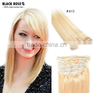 8A Wet and Wavy Virign Brazilian Hair African American Clip in Human Hair Extension thumbnail-1