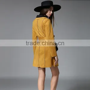 B40993A Korean Style Fashion Women Clothing Long Wool Winter Suede Coat thumbnail-5