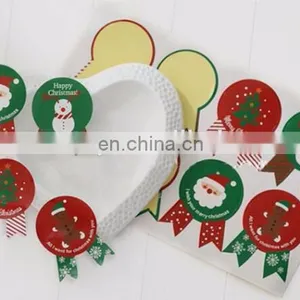 Hot Sale Badge Shape Red And Green Christmas Box Bag Label Baking Bag Sealing Sticker Baby Shower Gift Decoration Craft Packing thumbnail-2