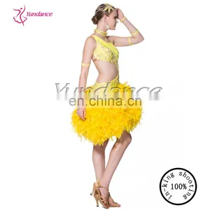 Fashion Yellow Girl Dance Clothing Dance Dress 2016 L-1033 thumbnail-5