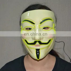 2016 New Design Cosplay Male V Vendetta Flash El Wire Led Glowing Mask thumbnail-3