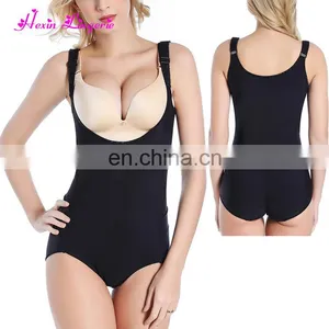 Discount Plus Size Smoothing Solid Black Bodysuit Women Sxy thumbnail-1