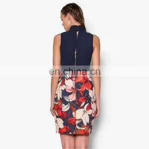 Wholesale Uniform Design Wrap Latest Sexy Straight Women Sleeveless Office Dress thumbnail-3
