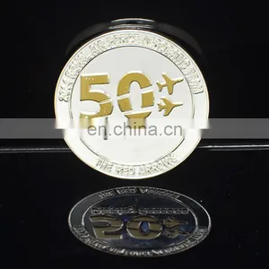 Wholesale Custom Logo Cheap Metal Blank Silver Coin thumbnail-2